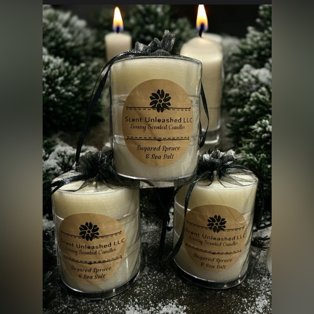 Sugared Spruce & Sea Salt, SCENT UNLEASHED LLC LUXURY SCENTED CANDLES!